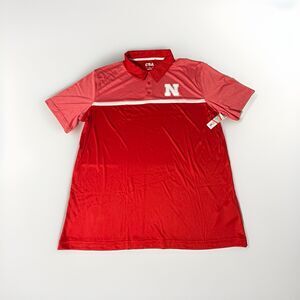 New CSA Nebraska Cornhuskers Polo Shirt Men’s XL Red Performance Golf